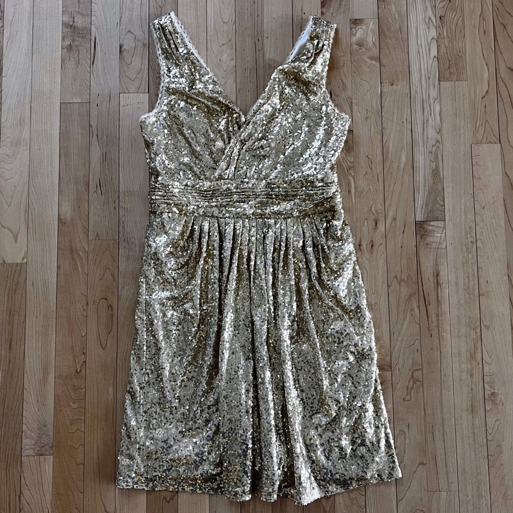 Gold Sequin dress by Kate Kasin
